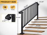 Matte black 4-step ABS plastic handrail for courtyard stairs 16762495