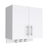 Kymo Wall Storage Cabinet, 2 Doors, Broom Hangers -White B07092125