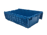 uBoxes Storage and Packing Plastic Tote Crate Attached Lid Flip Top, 27"x17"x12" 83911599