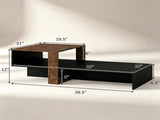 2-Tier Modern Geometric Coffee Table Engineered Wood Low Center Table with Storage Shelf, Waterproof 47020123