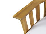 Outdoor Wooden Loveseat with Cushions - White/Teak - 55.50" W x 27.00" D x 25.50" H 70334.00WHI
