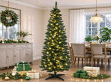 Green 6' Pre-Lit Slim Noble Christmas Tree with 200 Warm White LED Lights & 390 Realistic 36560439
