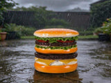 12.6" Sculptures Garden Statues, Double Burger Stool Garden Statue, Magnesium Oxide Stone Composite W6572P574573