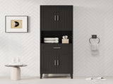 70.9" High Freestanding Tall Bathroom Cabinet with a Drawer, 2 Cabinets, 4 Soft-Close Doors, 2 N729P272001B