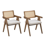 Wooden Frame Upholstered Dining Chairs Set of 2,Mid Century Kitchen Chairs for Living W2582P197649