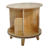 1-Layer Rotating Bookcase 360 Rotating Display Rack Pine Wood Rotating Bookshelf 94148618