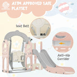 ZNTS Toddler Slide and Swing Set 5 in 1, Kids Playground Climber Slide Playset with Telescope, PP321359AAH