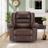 ZNTS Breathable Leather Massage Recliner Chair Manual Living Room Reclining Sofa W1403P156677