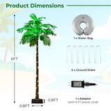 6 feet Hawaiian style artificial palm tree with LED lighting 90796181