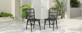 Outdoor PE Wicker Patio Dining Chairs Set of 2,Outdoor Rattan chairs for Backyard, Poolside, Garden, N762P236148G