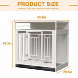 ZNTS 43.3 inch Dog Crate Furniture for Large Dogs,Wooden Dog Crate Divider,Double Door Dog Kennel 66949686