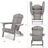 Wood Patio Chair for Garden Outdoor Wooden Folding Adirondack Chair Set of 2 Solid Cedar Wood 20939272