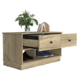 ZNTS Tulip Storage Bench, Two Drawers, Two Shelves B128P148981