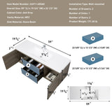 60" Floating Bathroom Vanity with Sink, Modern Wall-Mounted Bathroom Storage Vanity Cabinet with W1573P152705