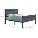 Gunmetal Full Platform Bed B062P186465