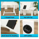 Overbed Bedside Desk Mobile Rolling Laptop Stand Tilting Overbed Table with Wheels Height Adjustable W2641P269198