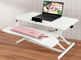 32 Inch Desk Converter, Height Adjustable Sit to Stand Riser, Dual Monitor and Laptop Workstation W2641P251901