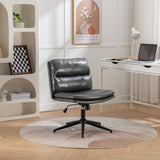 ZNTS Bizerte Adjustable Swivel Criss-Cross Chair, Wide Seat/ Office Chair /Vanity Chair, Gray T2574P181618