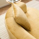 Moon shaped sofa, modern sleeper cat waist sofa with deep seat, non assembly sponge compression sofa W2012P292698