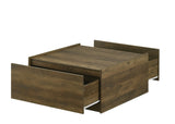 Travon 31.5"W Oak Finish Square Coffee Table with 2 Drawers B061P236762