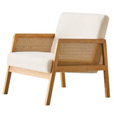 Accent Chair Mid-Century Modern Chair with Sherpa Fabric Upholstered Lounge Arm Chair with Solid T3593P338031