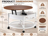 Round Lift Top Coffee Table with RGB LED Lights, 26.8" 26.8" 21.6" 56958172