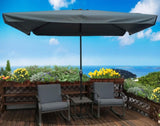 10 x 6.5ft Patio Umbrella Outdoor Waterproof Umbrella with Crank and Push Button Tilt for Garden W65627952