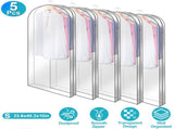 5 Pack Hanging Garment Bags, 40.15in Long PEVA & Non-woven Clothes Storage Covers, Transparent 50985105