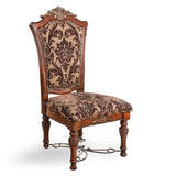 Traditional Fancy Set of 2pcs Side Chairs Brown Cherry Solid wood Intricate Carved Details Floral B011113348
