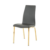 Modern PU seat dining chair Living room chair Upholstered chair, gold-plated metal legs design, W210P226025