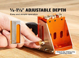 Pocket Hole Jig Kit Aluminum Alloy Adjustable Depth 1/2-1 1/2 Inch with 2 Step 19089300