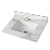 31 Inch Marble Vanity Top, Bathroom Vanity Top with Undermount Rectangular Middle Sink and 4" Height 43865004