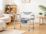 Heavy-Duty Commode Chair, 1000 lb Capacity Bedside Commode with Drop-Down Arms, 5-Level Adjustable 39616167