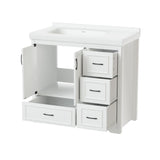 Cabinet Without Basin, 36-Inch Bathroom Cabinet, Bathroom Sink Cabinet with 2 Closing Doors and 4 W1162P207071