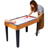 ZNTS 5-in-1 Multi-Game Table - Billiards, Push Hockey, Foosball, Ping Pong, and Basketball brown /blue 17255780