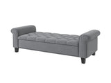 50" Storage Bench with Rolled Arms & Button Tufted Seat, End of Bed Bench with Wood Legs 62954780