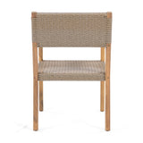 Outdoor Dining Chairs Set of 2, Light Teak Acacia Wood Frame and Multi Light Brown PE Wicker, Ideal N779P251251L