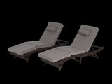 Outdoor Wicker Long Reclining Chair Set of 2 , Wicker Reclining Lounge Chair Lawn Sunbathing Chairs W874P264719