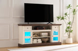 Farmhouse Fireplace TV Stand with Roman Column Styling, Up to 80-inch TV, 70-inch Modern Tall W2393P300552