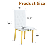 4 piece set of white armless dining chairs brings a touch of elegance and mystery to the dining area W1151131992
