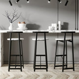 Bar Stools Kitchen Island Bar Chairs Set of 3 Metal Counter Barstools with Backrest for Dining Pub W1757P265183