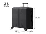 Non-TSA customs lock 5-in-1 PP trolley case, 12in, 16in, 20in, 24in, 28in, PP, black 33696925