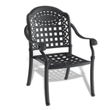 Cast Aluminum Patio Dining Chair 2PCS With Black Frame and Cushions In Random Colors W1710P166004