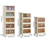 19.69" Side Wide Folding Storage Cabinet ,5 Tiers,19.69"11.81"50.00",Collapsible Storage Bins with W2873P207557