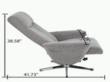 Swivel chenille Recliner with Ottoman Chair Modern Armchair Ergonomic Push Manual Reclining Footrest W1622P460966