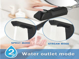 Matte Black Smart LED Bathroom Faucet - Temperature Digital Display, Pull Down Sprayer for RV and W1217P359395
