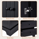 ZNTS Storage Cabinet with 2 Doors and 4 Drawers for Bathroom, Office, Adjustable Shelf, MDF Board with 85954372