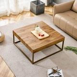 ZNTS Modern rectangular coffee table, dining table. MDF desktop with metal legs. Suitable for restaurants W1151119521