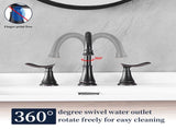 2-Handle 8 inch Widespread Bathroom Sink Faucet Oil Rubbed Bronze Lavatory Faucet 3 Hole 360&deg Swivel T3177P277518