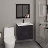 Blake Bathroom Mirror Cabinet with Two Interior Shelves, Wall-Mounted Storage Black B200P313691
